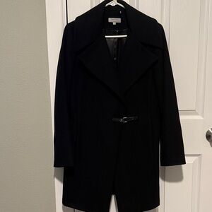 Calvin Klein Women's Elegant Black Wool Coat